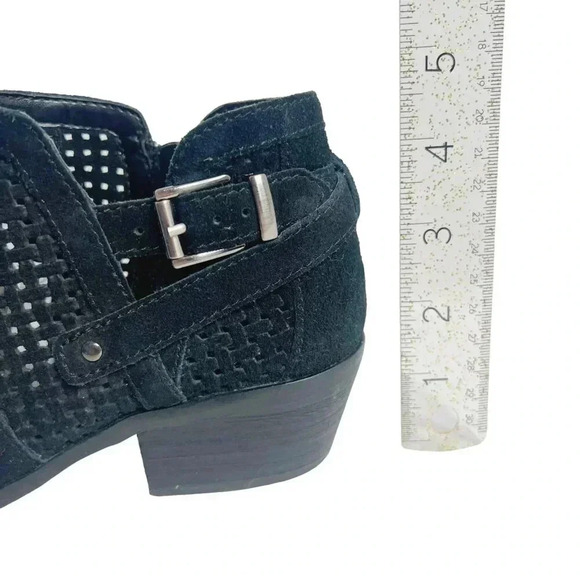 Vince Camuto Pamma Black Suede Booties Gold Buckle Women's Size 6.5 - Picture 7 of 9